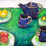 The Blue Tea Pot, 16x20 acrylic on canvas, 1997